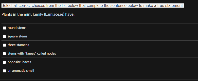 Solved Select all correct choices from the list below that | Chegg.com