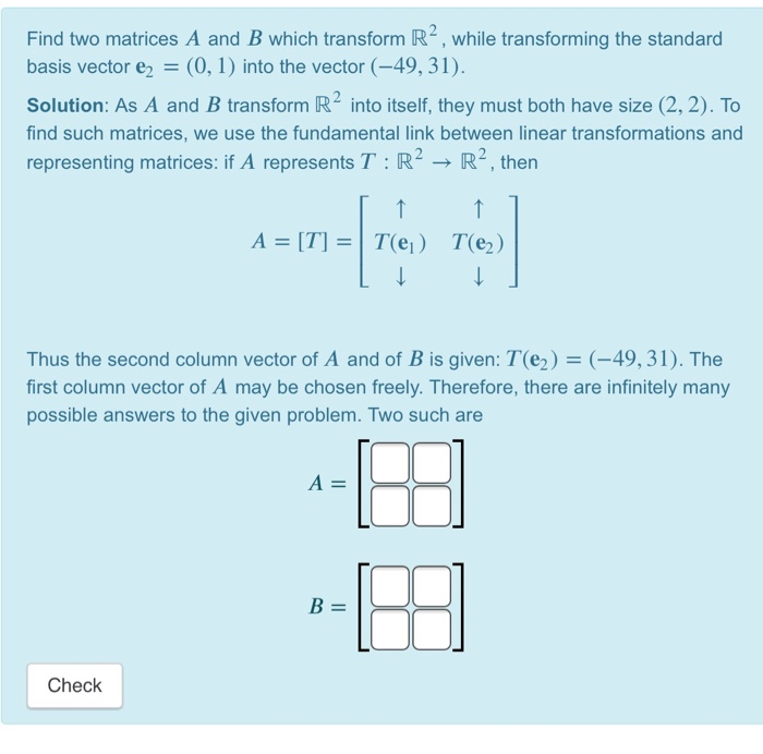 Solved Find Two Matrices A And B Which Transform R, While | Chegg.com