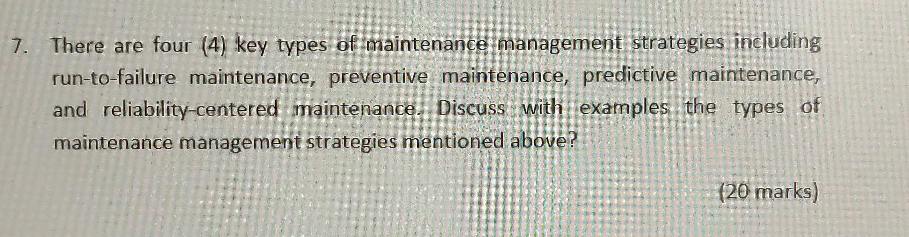 4 types of maintenance