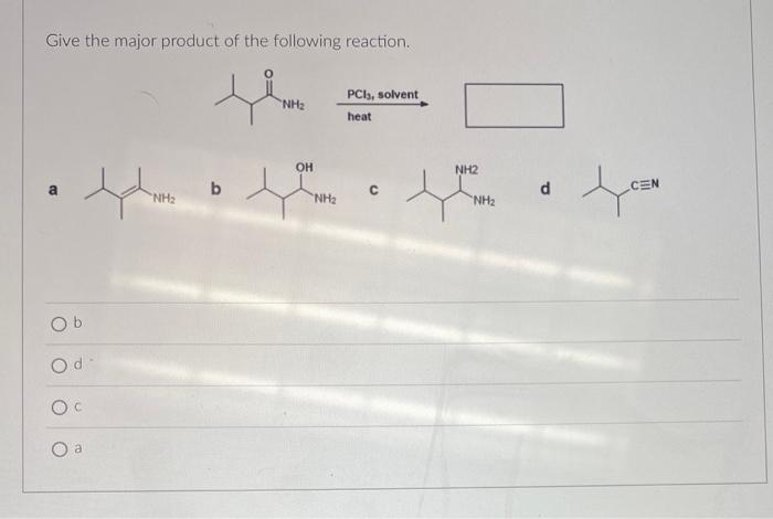 Solved Give The Major Product Of The Following Reaction. A B | Chegg.com