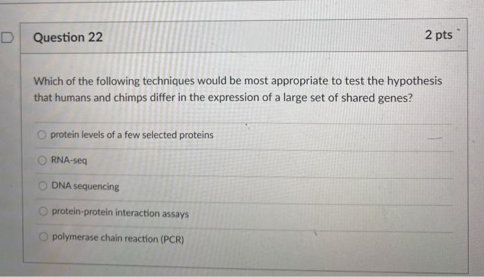 Solved D Question 22 2 pts Which of the following techniques | Chegg.com