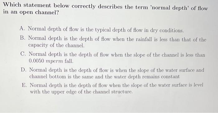 Solved Vhich statement below correctly describes the term | Chegg.com