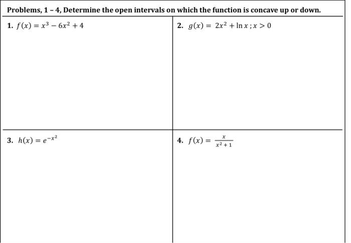 Solved Problems, 1 - 4, Determine the open intervals on | Chegg.com