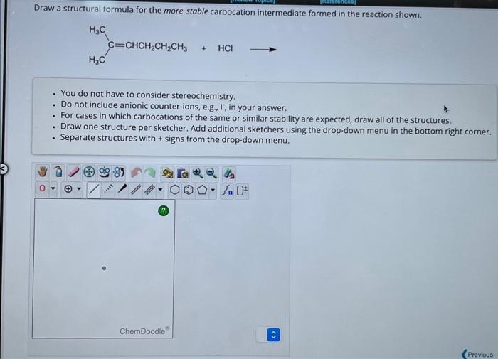 Solved Draw a structural formula for the more stable | Chegg.com