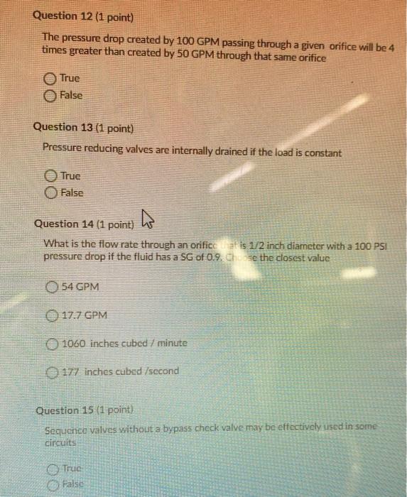 Solved Question 12 (1 point) The pressure drop created by | Chegg.com