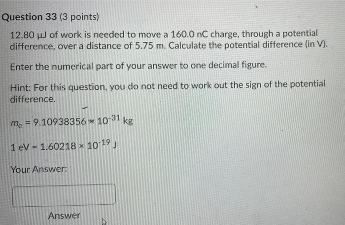 Solved Question 30 (2 Points) Two Point Charges Are On The | Chegg.com