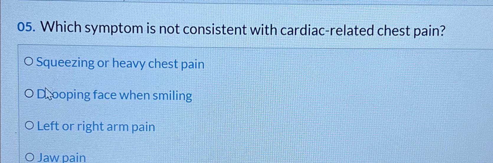 Solved Which symptom is not consistent with cardiac-related 