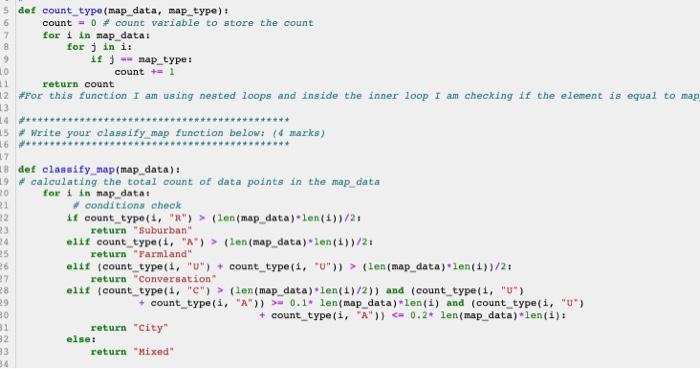 Solved 8 9 5 def count_type (map_data, map. type): count = 0 | Chegg.com