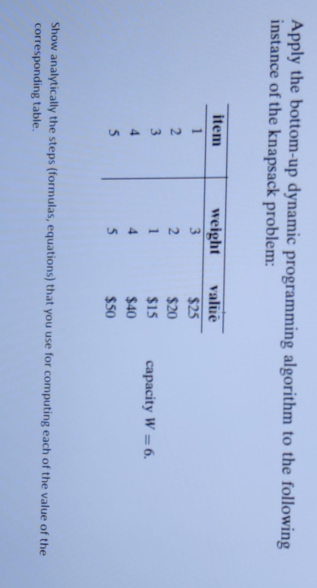 Solved Apply the bottom-up dynamic programming algorithm to | Chegg.com