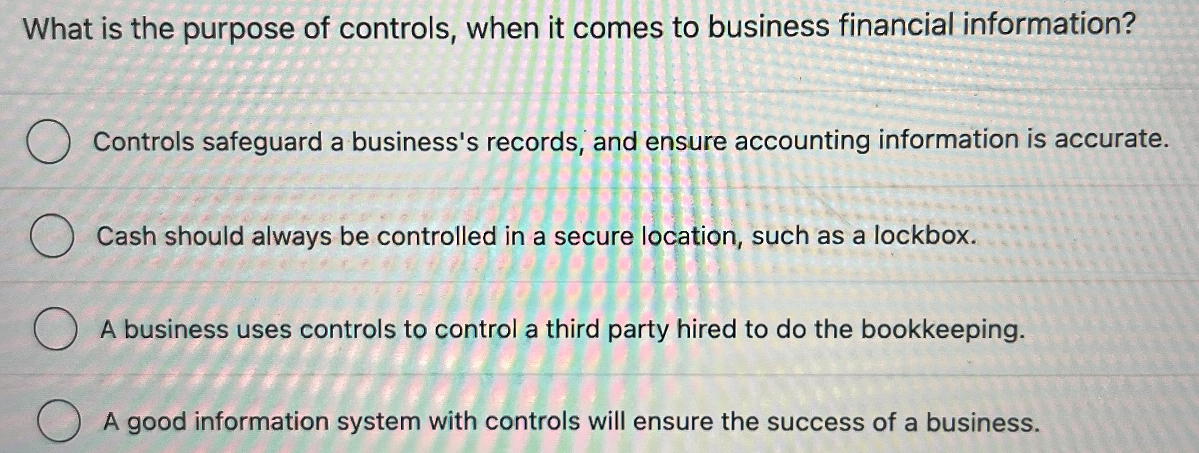 Solved What is the purpose of controls, when it comes to