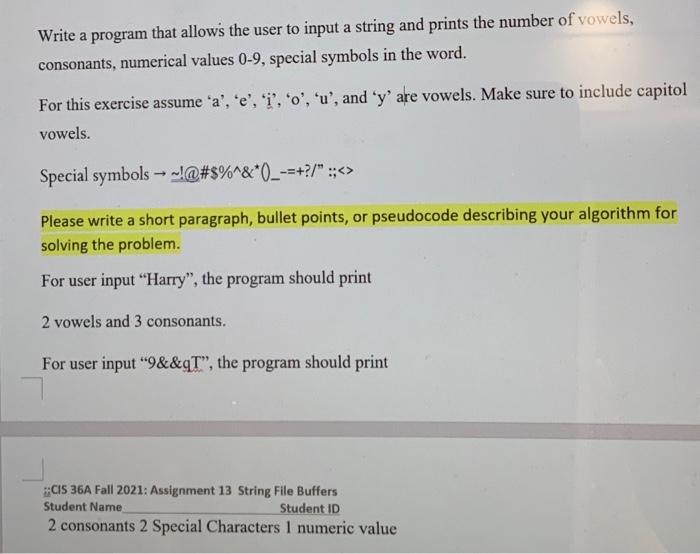 Solved Write a program that allows the user to input a | Chegg.com