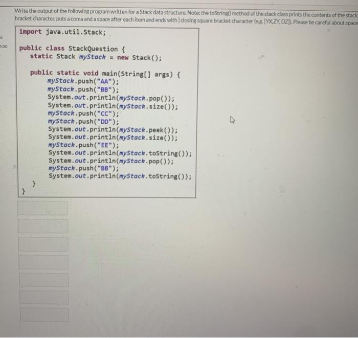 Solved Write the output of the following program written for | Chegg.com
