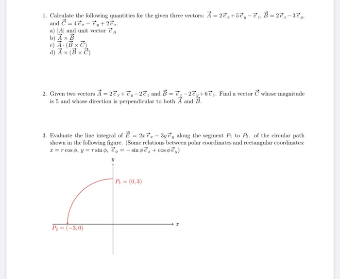 Solved 1. Calculate the following quantities for the given | Chegg.com