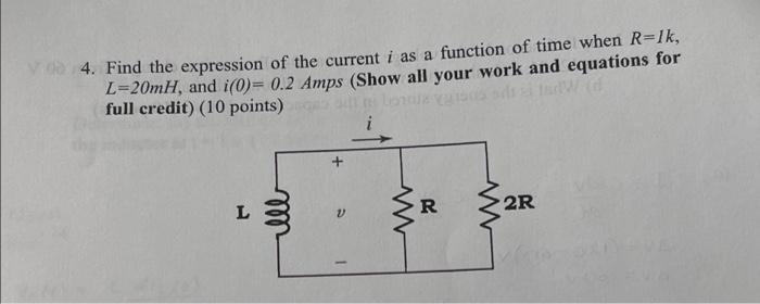Solved 4. Find the expression of the current i as a function | Chegg.com