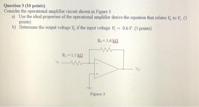 Solved Question 3 (10 points) Consider the operational | Chegg.com