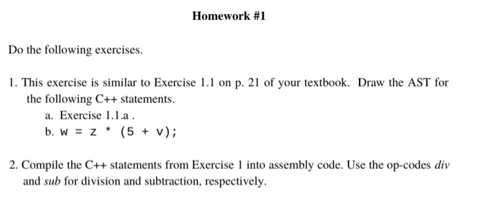 Solved Homework #1 Do the following exercises. 1. This | Chegg.com