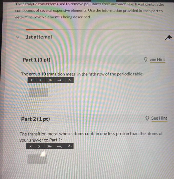 Solved The catalytic converters used to remove pollutants Chegg
