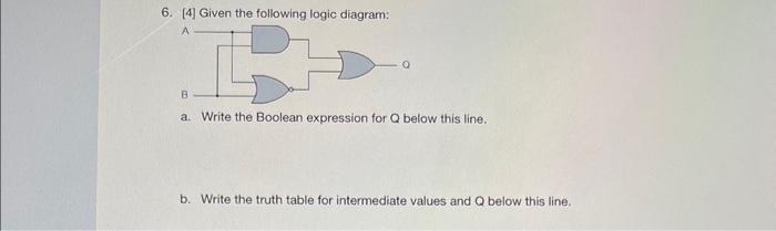 Solved 6. [4] Given The Following Logic Diagram: A. Write | Chegg.com