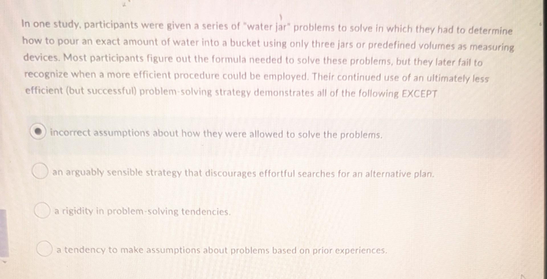 Solved In one study, participants were given a series of