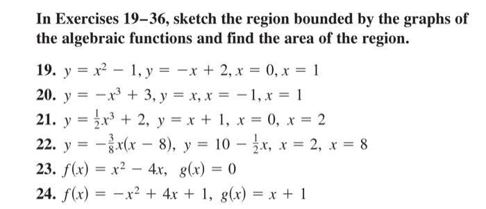 Solved In Exercises 19-36, sketch the region bounded by the | Chegg.com