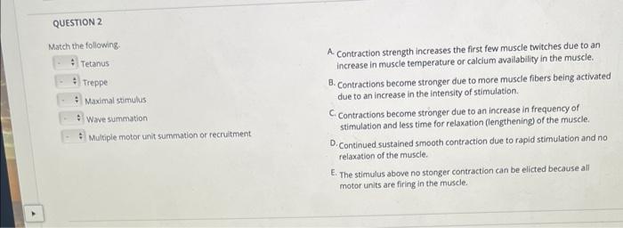 Solved QUESTION2 Match the following. A. Contraction | Chegg.com