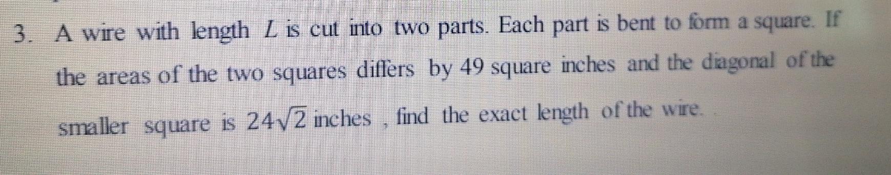 Solved 3. A wire with length L is cut into two parts. Each | Chegg.com