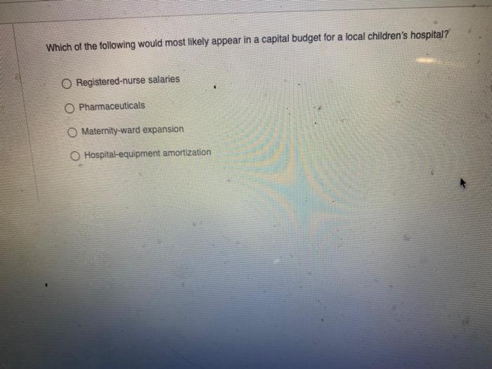 Solved Which of the following would most likely appear in a | Chegg.com