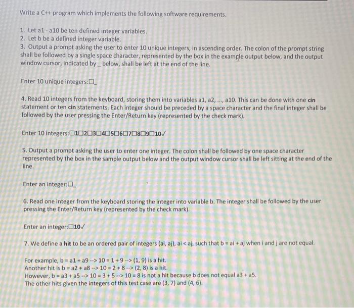 Solved Write a C++program which implements the following | Chegg.com