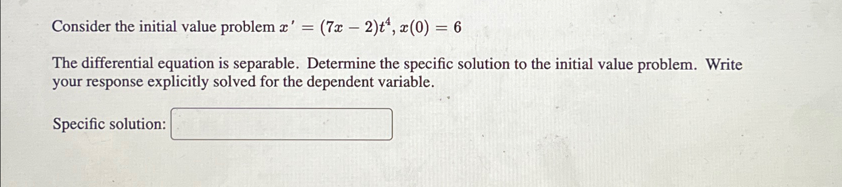 Solved Consider The Initial Value Problem 5017