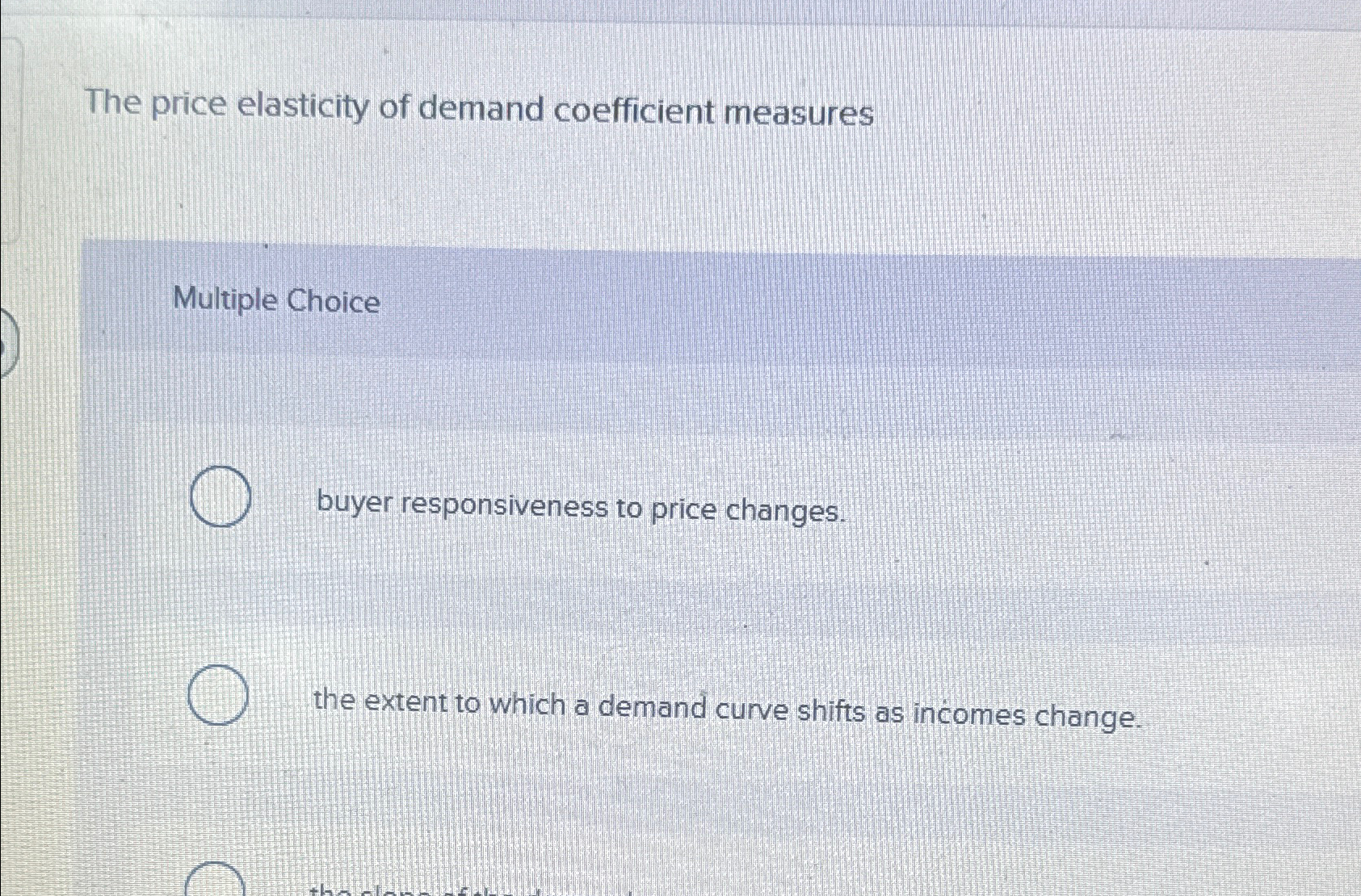 Solved The price elasticity of demand coefficient | Chegg.com