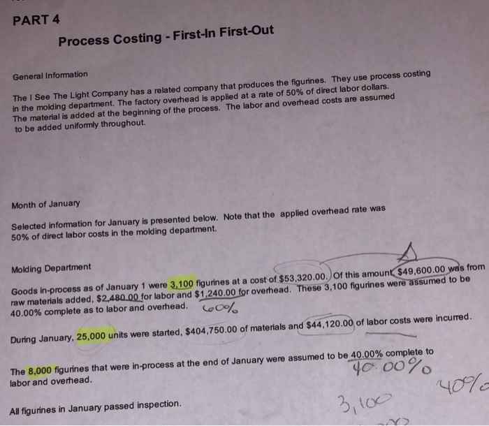 PART 4 Process Costing - First-In First-Out General | Chegg.com