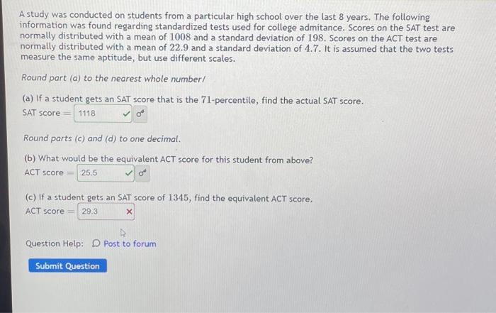 Solved A study was conducted on students from a particular | Chegg.com