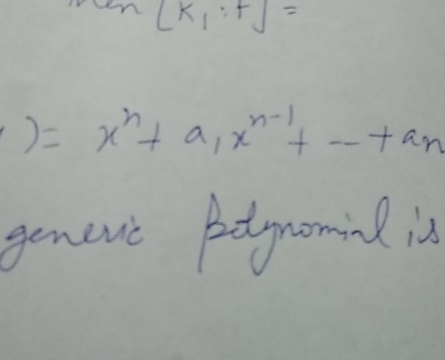 Solved () =xn+a1xn-1+cdots+angeneric potynomial isb | Chegg.com
