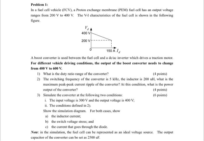 Solved Problem 1: In a fuel cell vehicle (FCV), a Proton | Chegg.com
