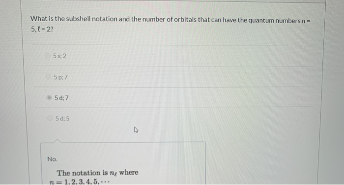 Solved What is the subshell notation and the number of | Chegg.com