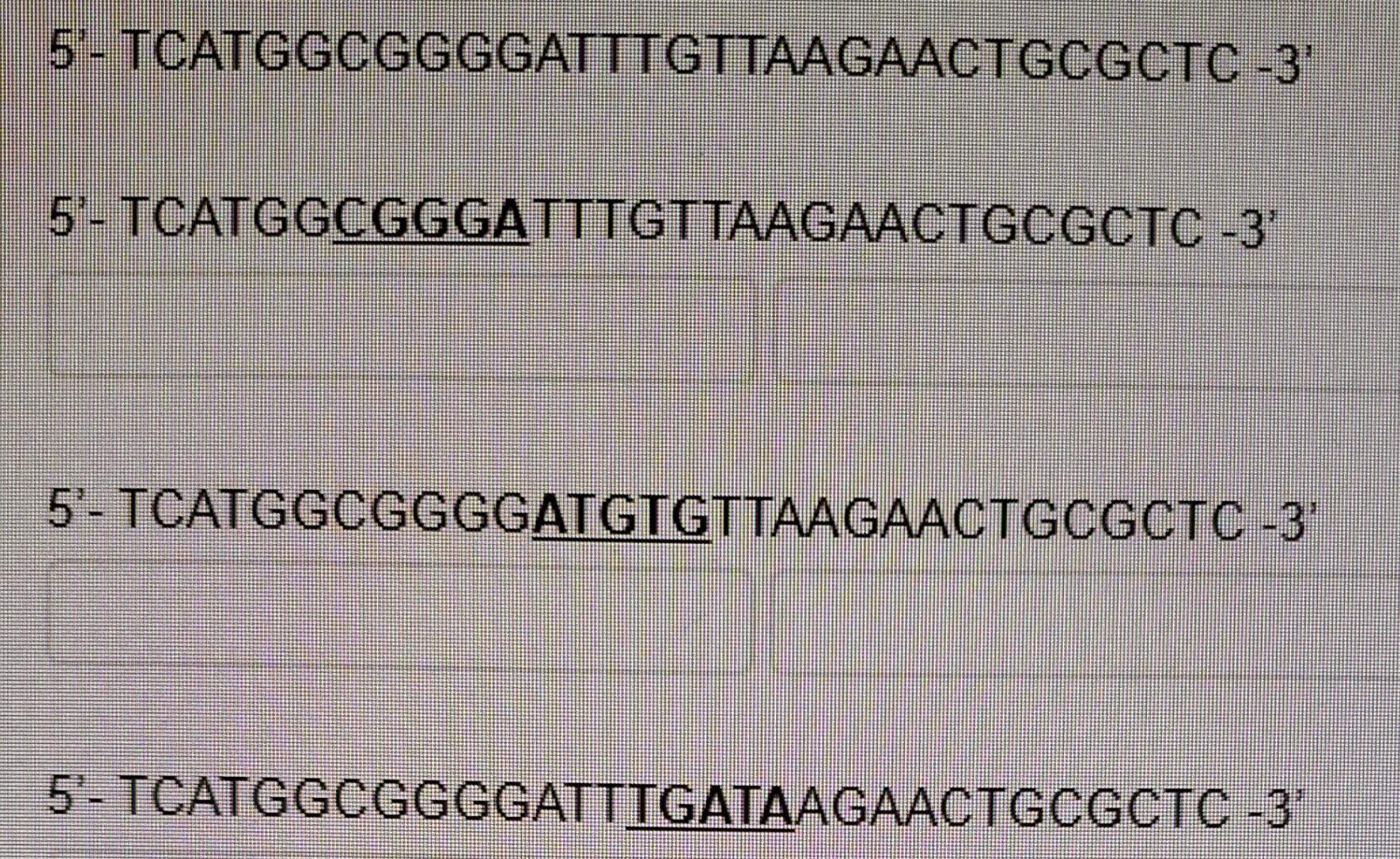 Solved label the correct type of mutation. the bolded area | Chegg.com