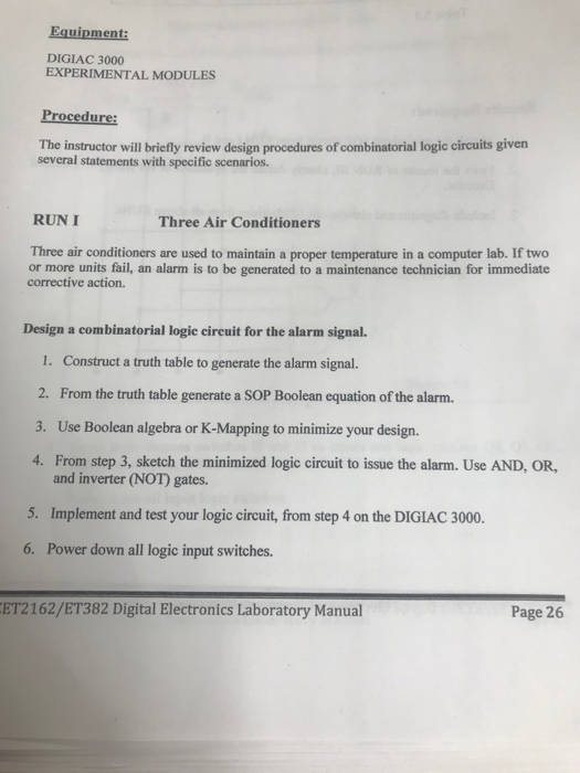 Solved Equipment: Digiac 3000 Experimental Modules 