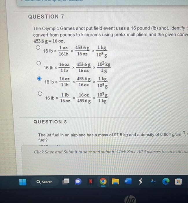 Solved The Olympic Games shot put field event uses a 16 Chegg