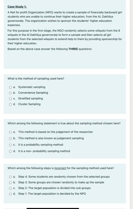 case study 1 a not for profit organization