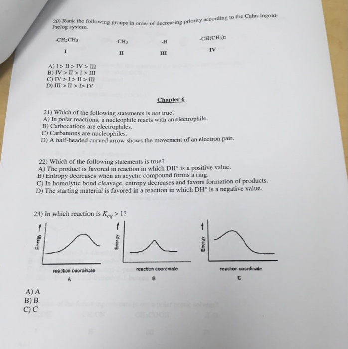 Solved 20) Rank the following groups in order of decreasing | Chegg.com