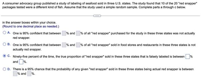 Solved A Consumer Advocacy Group Published A Study Of | Chegg.com