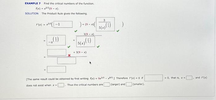 Solved EXAMPLE 7 Find the critical numbers of the function. | Chegg.com