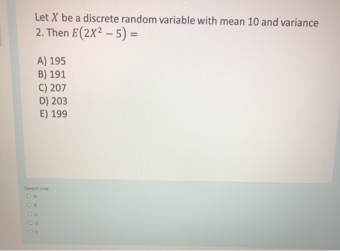 Solved Let X be a discrete random variable with mean 10 and | Chegg.com