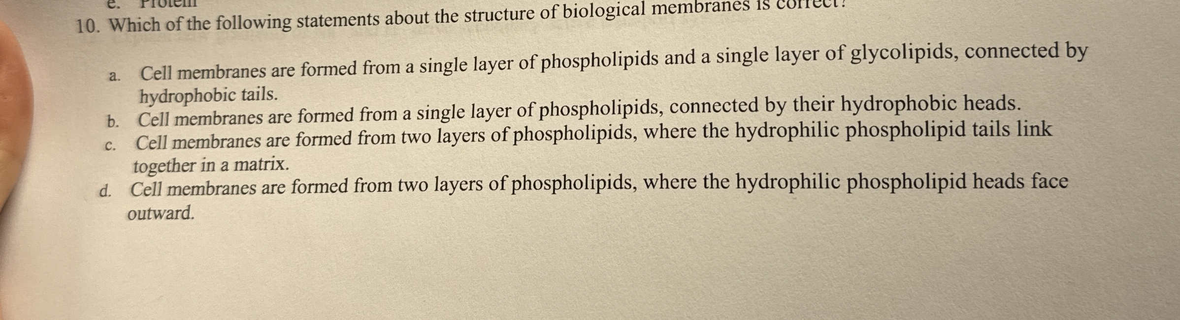 Which of the following statements about the structure
