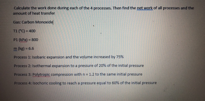 Solved Calculate the work done during each of the 4 | Chegg.com
