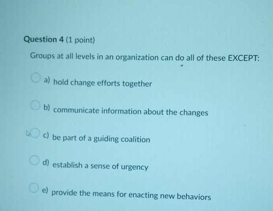 Solved Question 4 (1 ﻿point)Groups at all levels in an | Chegg.com