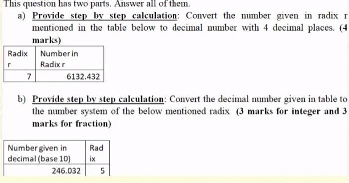 Solved This question has two parts. Answer all of them. a) | Chegg.com