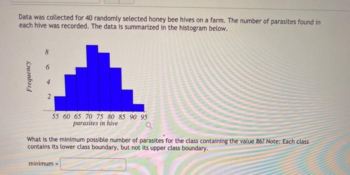 Solved Data was collected for 40 randomly selected honey bee | Chegg.com