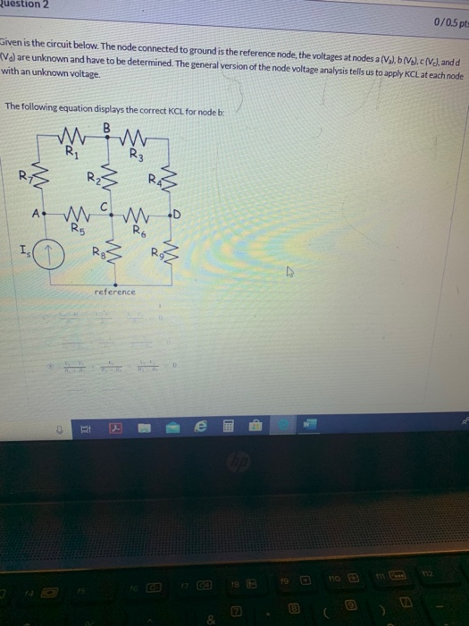 Solved stion 2 0/0.5 pt en is the circuit below. The node | Chegg.com