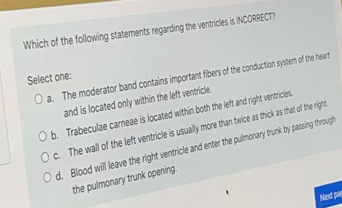 Solved Which of the following statements regarding the | Chegg.com